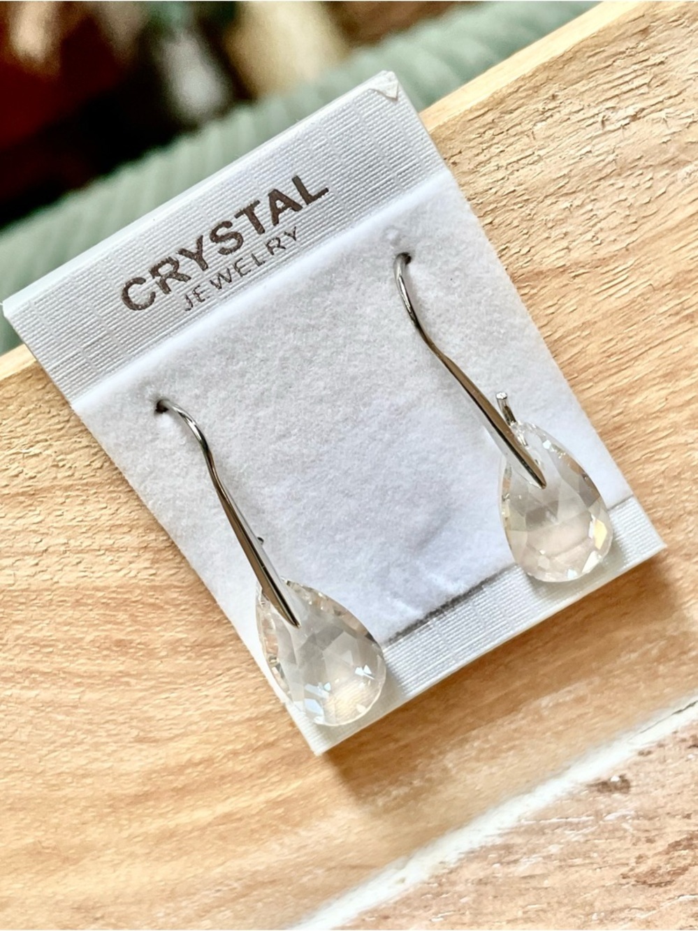 Jewelry Set/ Crystal Jewelry Clear Teardrop Drop Earringsa and Necklace